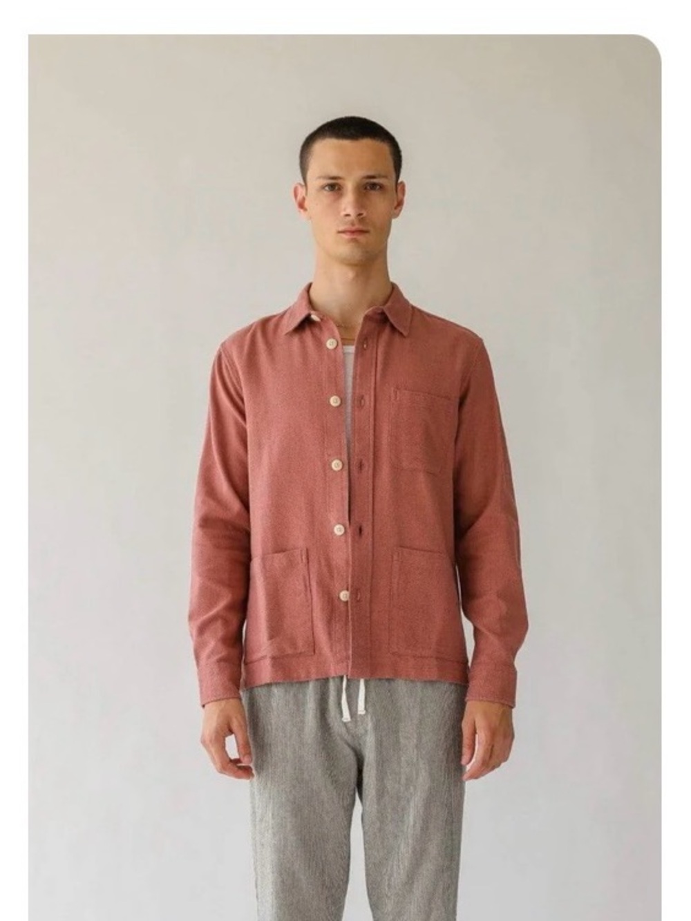 Corridor NYC Men's Open Weave Overshirt Dusty Rose
